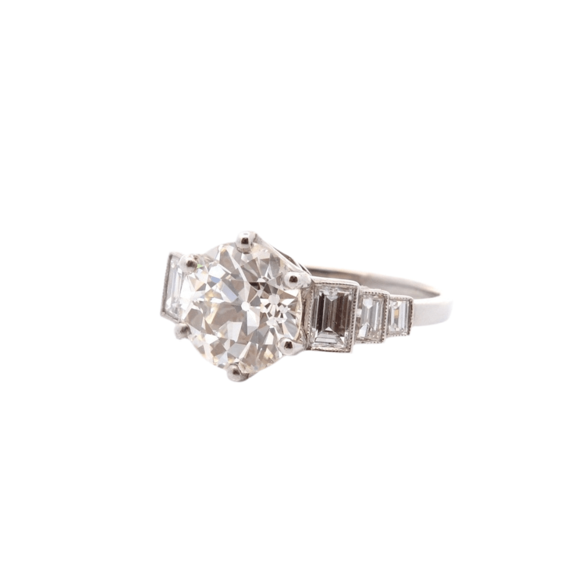 Bague Solitaire en platine et diamant - Castafiore