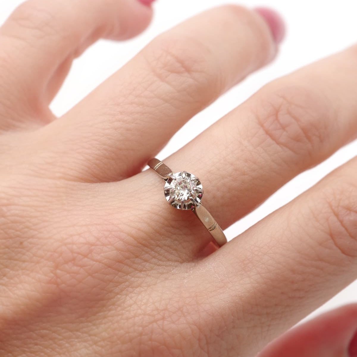 Bague Solitaire en platine et diamant - Castafiore