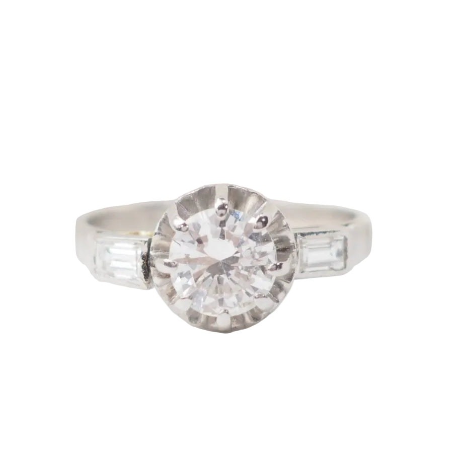 Bague solitaire en Platine et diamant - Castafiore