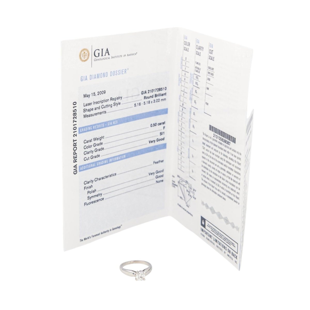 Bague Solitaire en platine et diamant - Castafiore