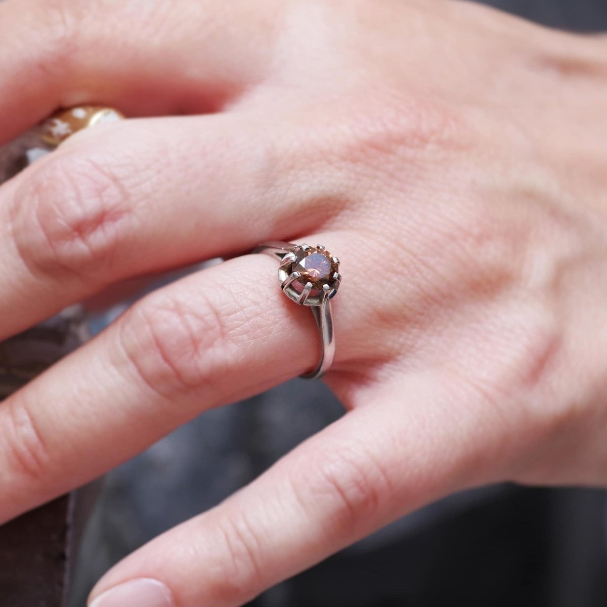 Bague Solitaire en platine et diamant - Castafiore