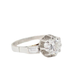 Bague solitaire en Platine et diamant - Castafiore
