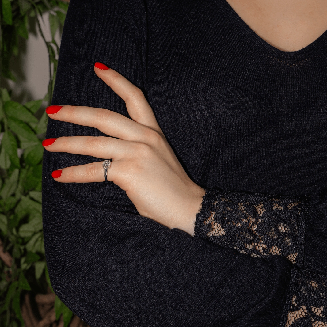 Bague Solitaire en platine et diamant - Castafiore