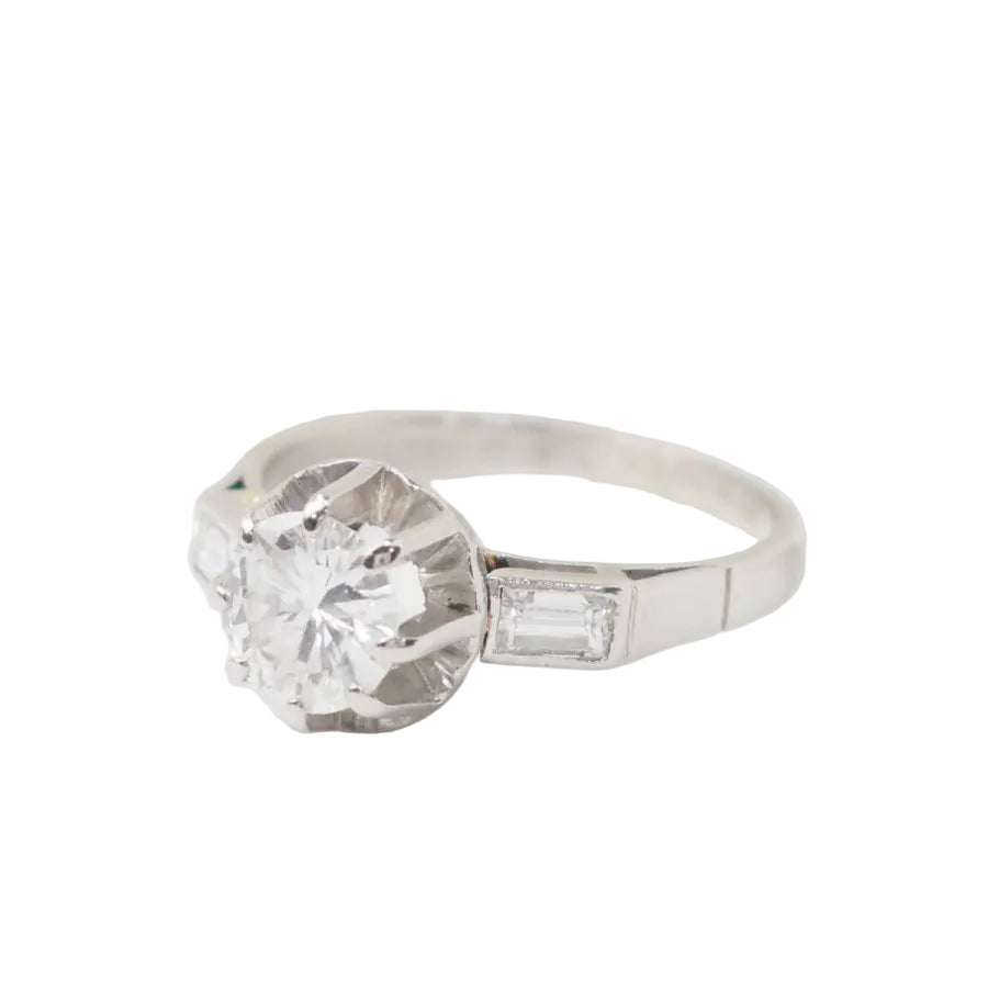 Bague solitaire en Platine et diamant - Castafiore