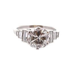 Bague Solitaire en platine et diamants - Castafiore