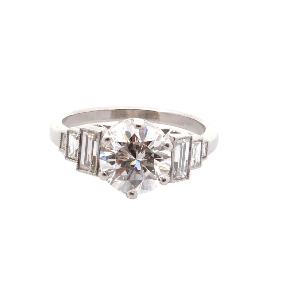 Bague Solitaire en platine et diamants - Castafiore
