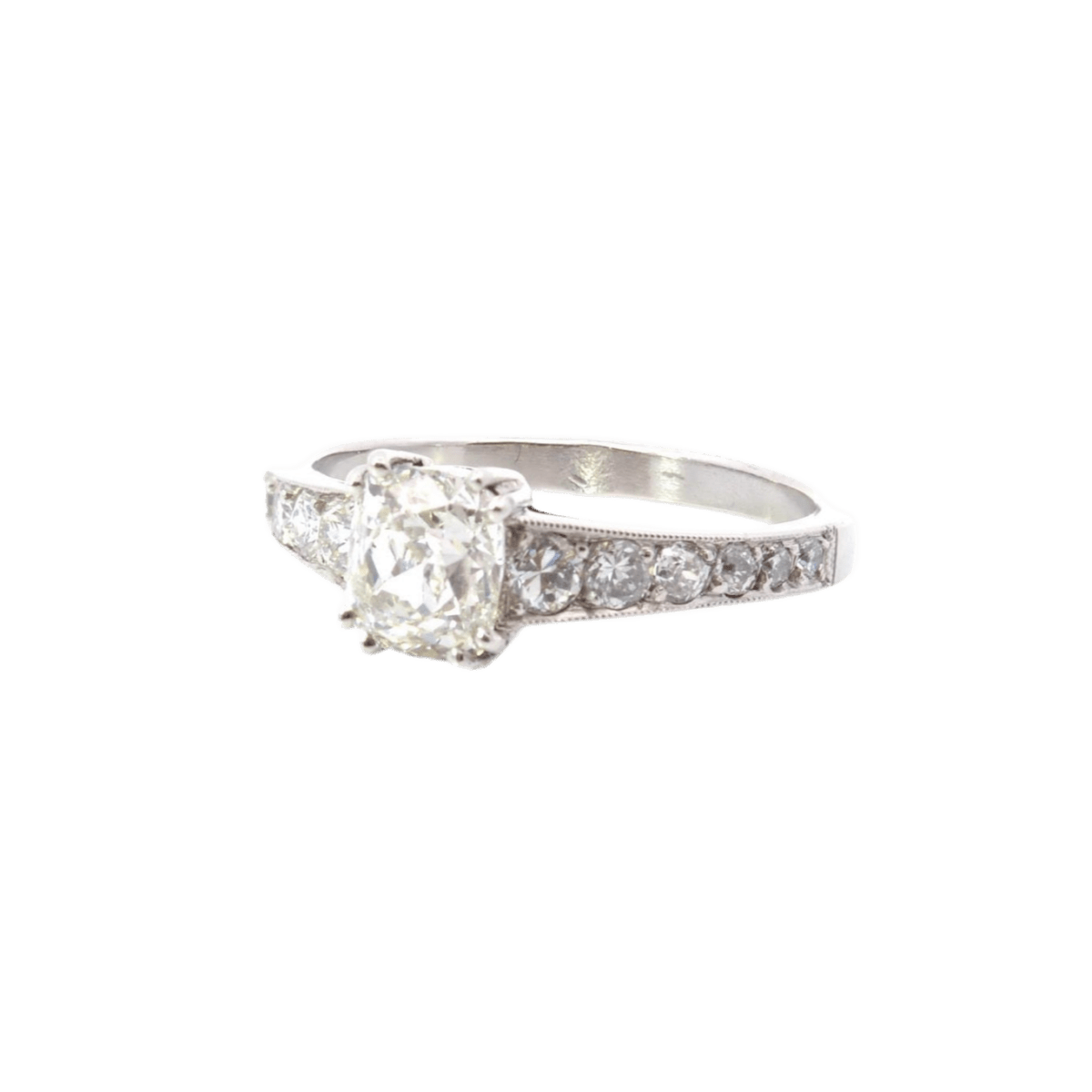 Bague Solitaire en platine et diamants - Castafiore