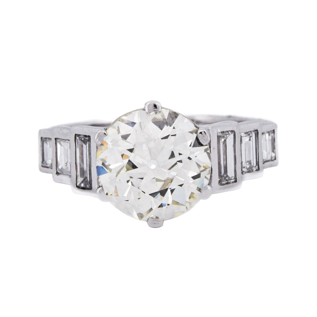 Bague Solitaire en platine et diamants - Castafiore