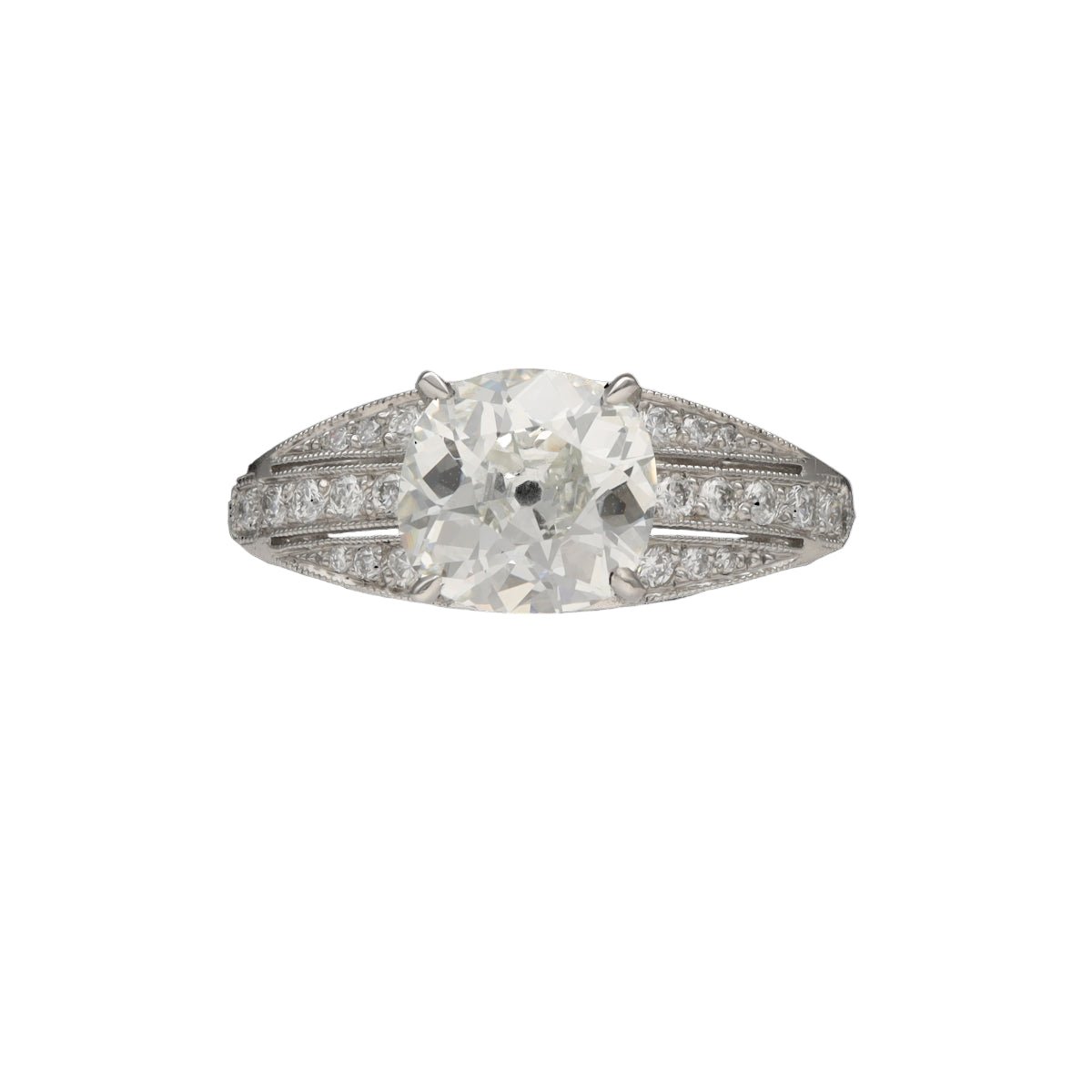 Bague Solitaire en platine et diamants - Castafiore