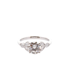 Bague Solitaire en platine et diamants - Castafiore