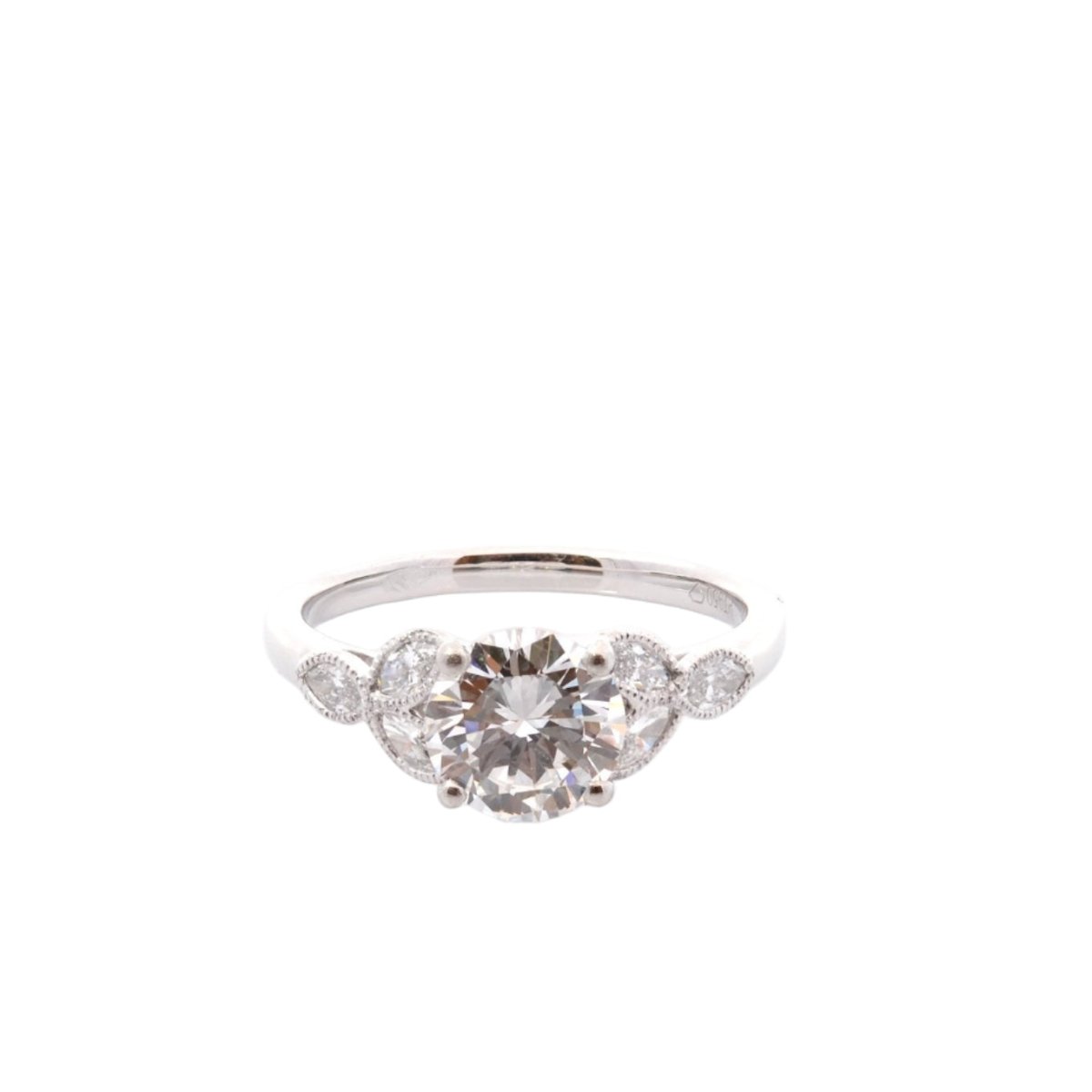 Bague Solitaire en platine et diamants - Castafiore