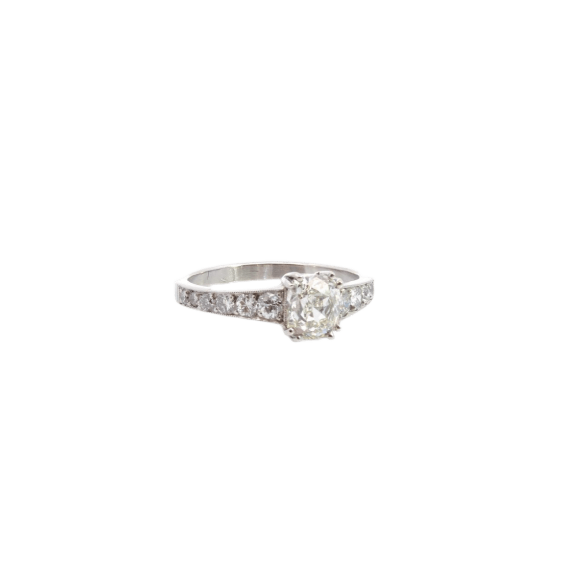 Bague Solitaire en platine et diamants - Castafiore