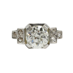 Bague Solitaire en platine et diamants - Castafiore