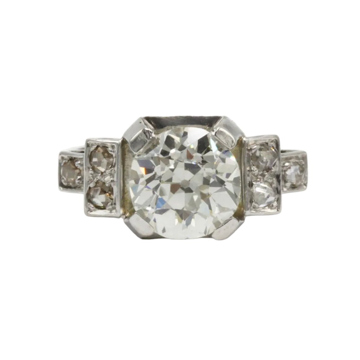 Bague Solitaire en platine et diamants - Castafiore