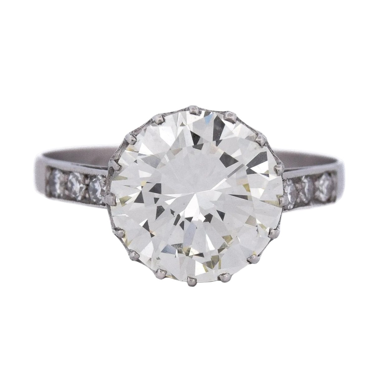 Bague Solitaire en platine et diamants - Castafiore