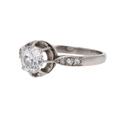 Bague Solitaire en platine et diamants - Castafiore