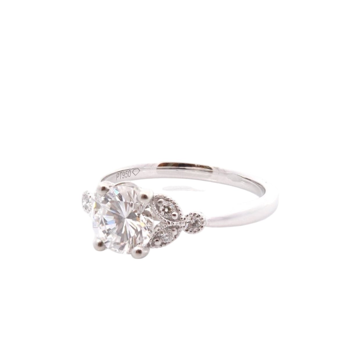 Bague Solitaire en platine et diamants - Castafiore