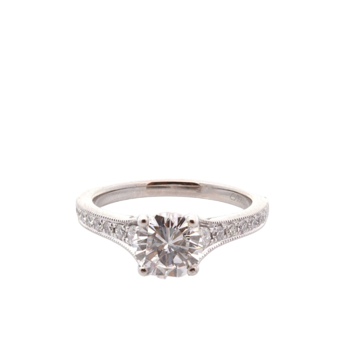 Bague Solitaire en platine et diamants - Castafiore