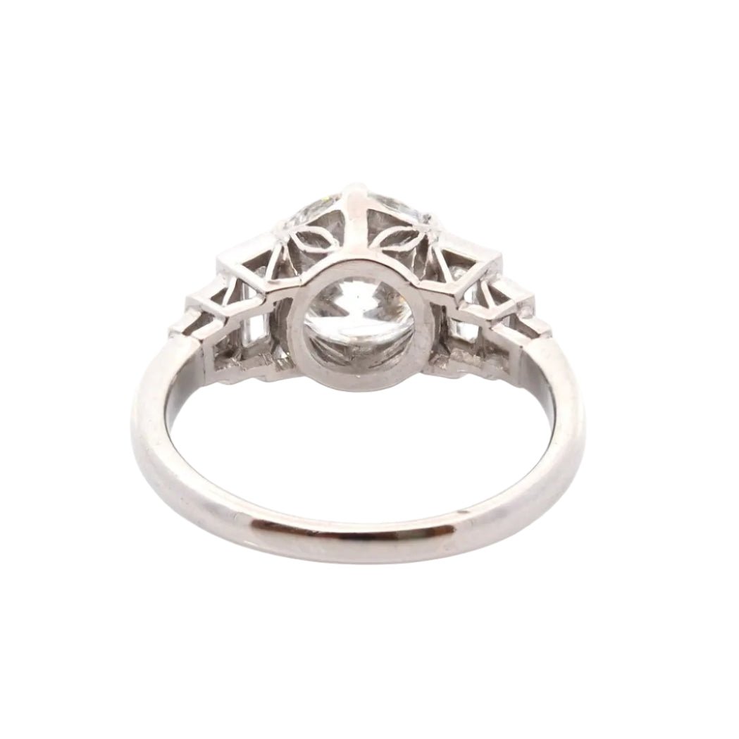 Bague Solitaire en platine et diamants - Castafiore