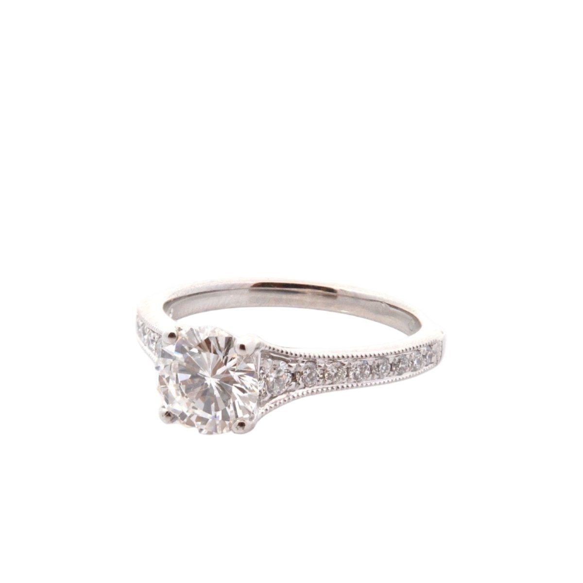 Bague Solitaire en platine et diamants - Castafiore