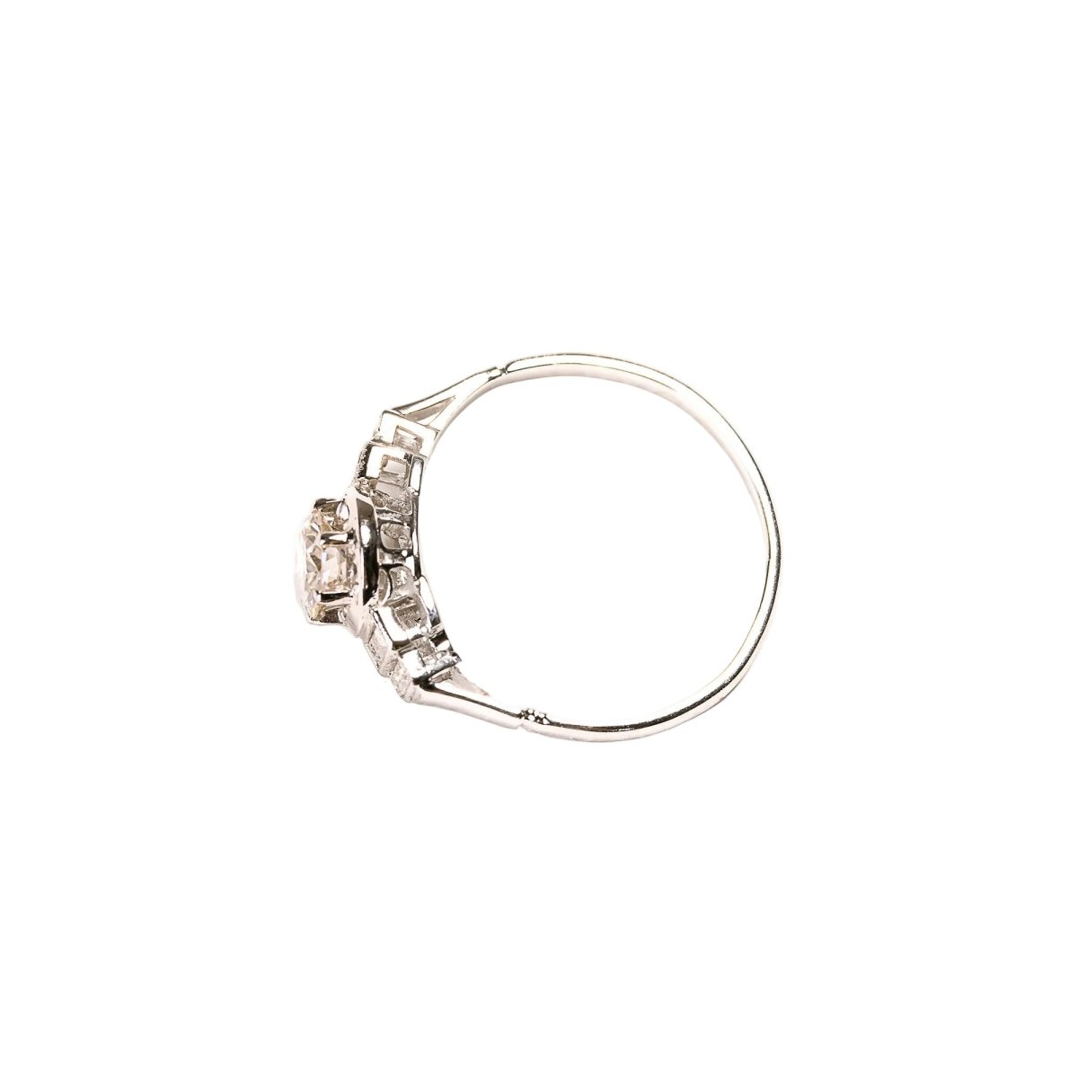 Bague Solitaire en platine et diamants - Castafiore