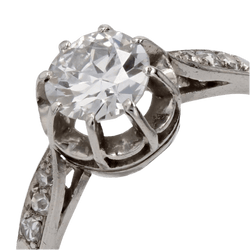 Bague Solitaire en platine et diamants - Castafiore