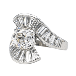 Bague Solitaire en platine et diamants - Castafiore