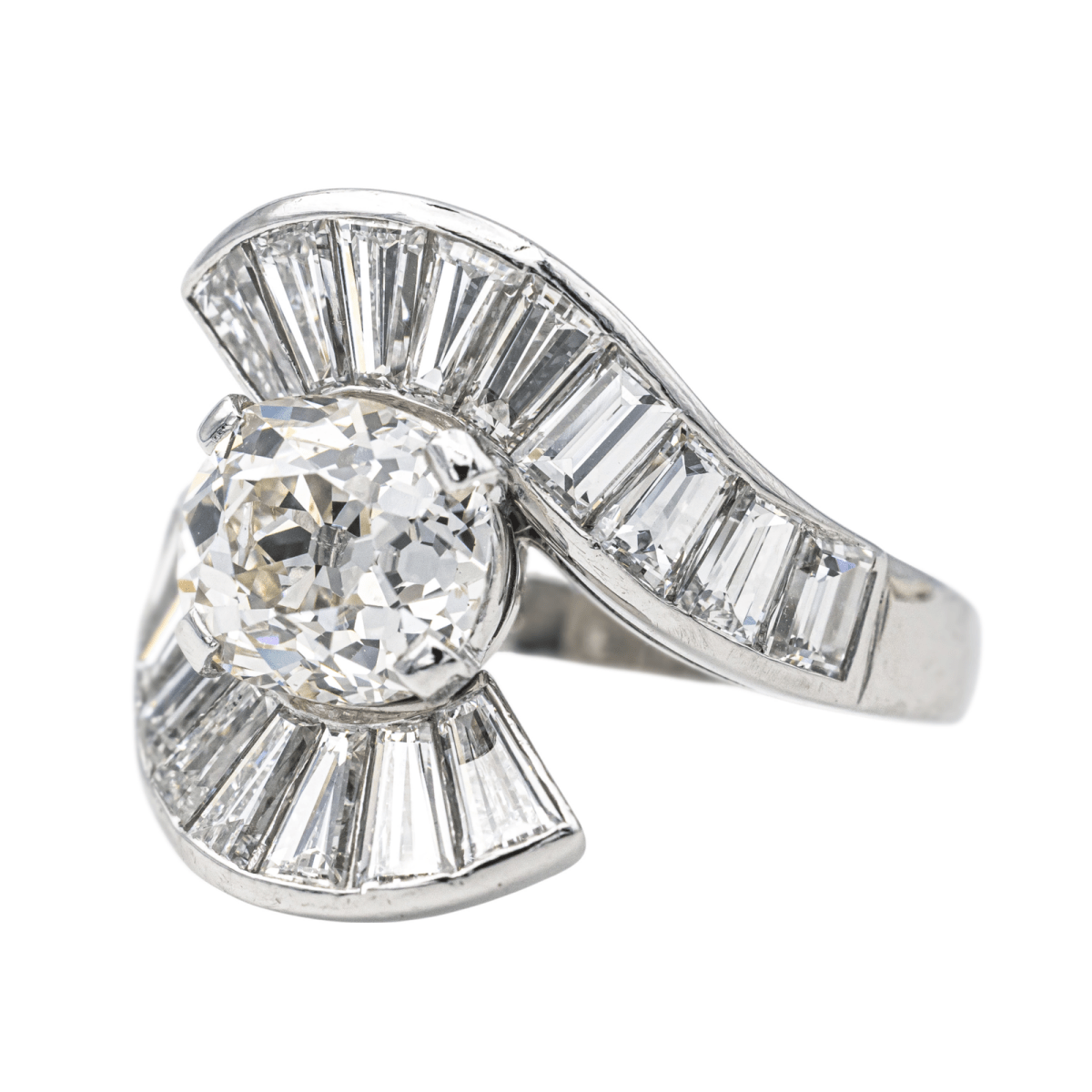 Bague Solitaire en platine et diamants - Castafiore