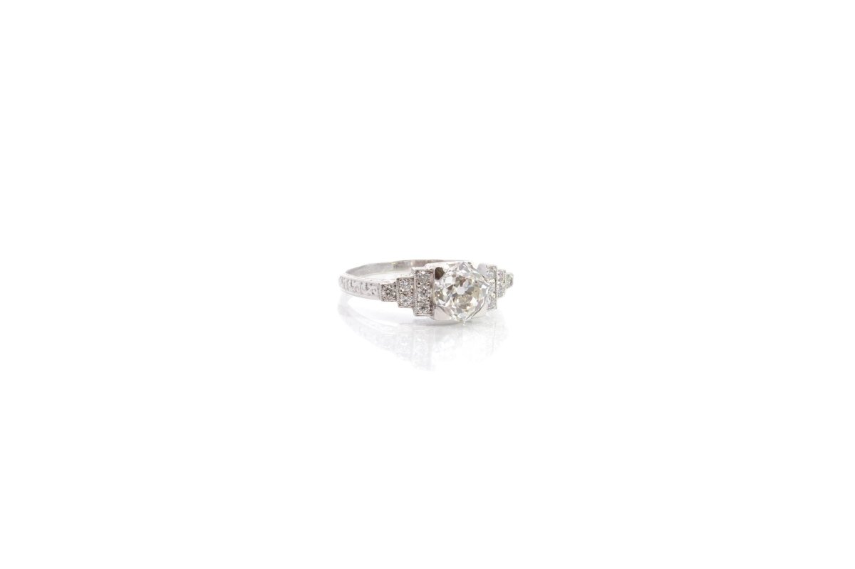 Bague Solitaire en platine et diamants - Castafiore
