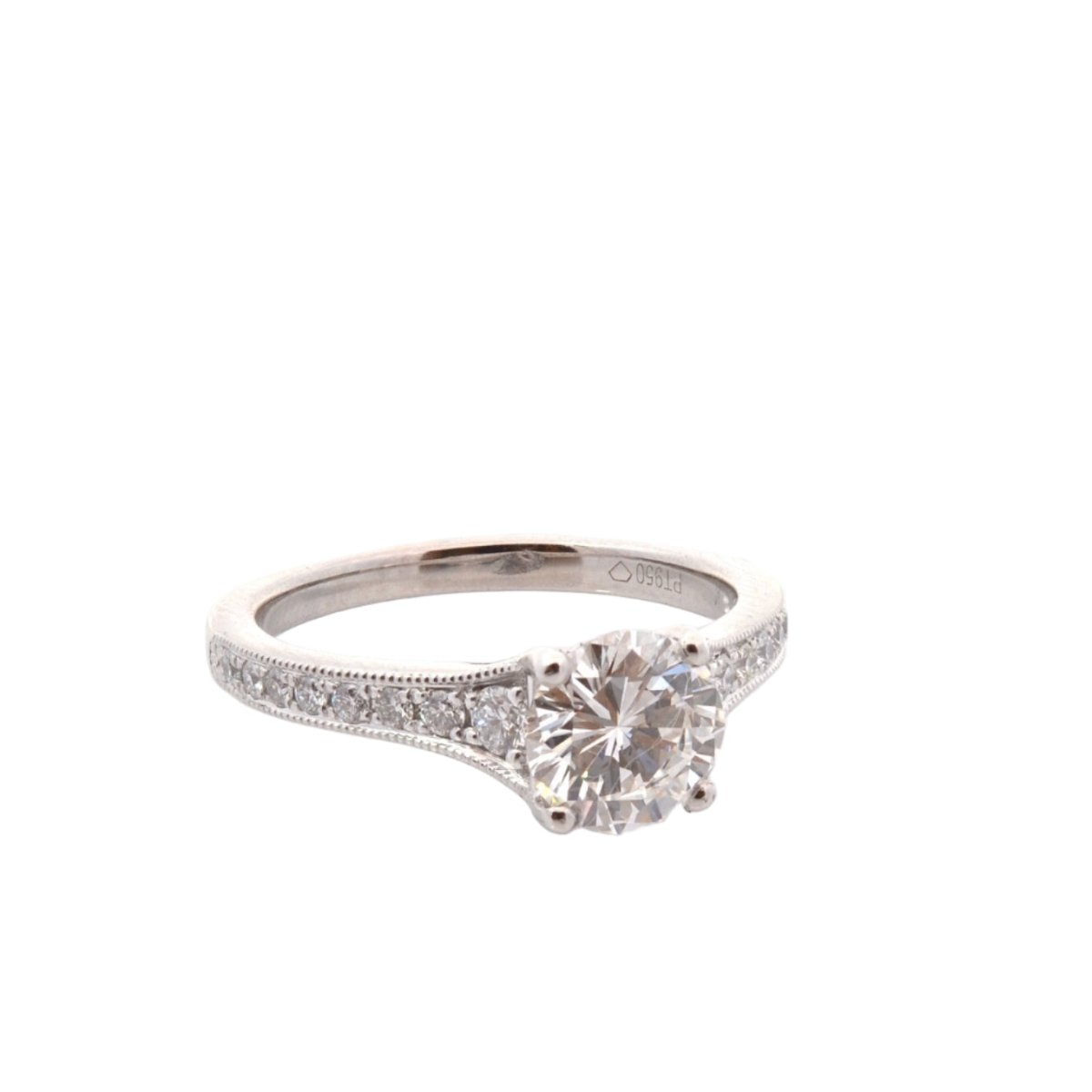 Bague Solitaire en platine et diamants - Castafiore