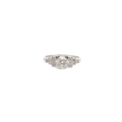 Bague Solitaire en platine et diamants - Castafiore