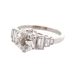 Bague Solitaire en platine et diamants - Castafiore