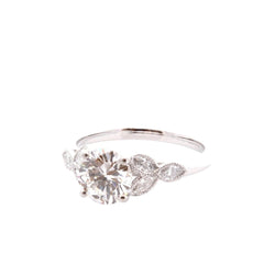Bague Solitaire en platine et diamants - Castafiore