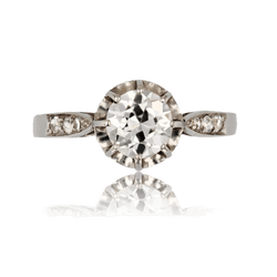 Bague Solitaire en platine et diamants - Castafiore