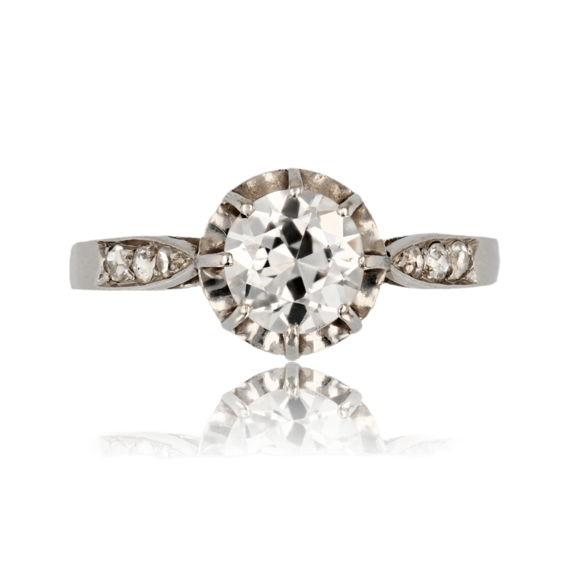 Bague Solitaire en platine et diamants - Castafiore