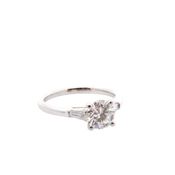 Bague Solitaire en platine et diamants - Castafiore