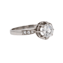 Bague Solitaire en platine et diamants - Castafiore