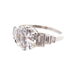 Bague Solitaire en platine et diamants - Castafiore