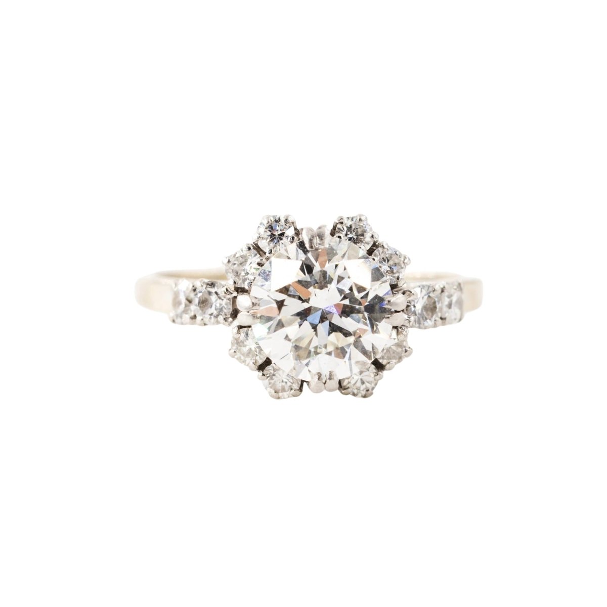 Bague Solitaire en platine, or blanc et diamants - Castafiore