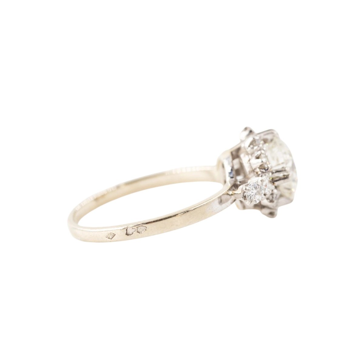 Bague Solitaire en platine, or blanc et diamants - Castafiore