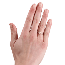 Bague Solitaire en platine, perle et diamants - Castafiore