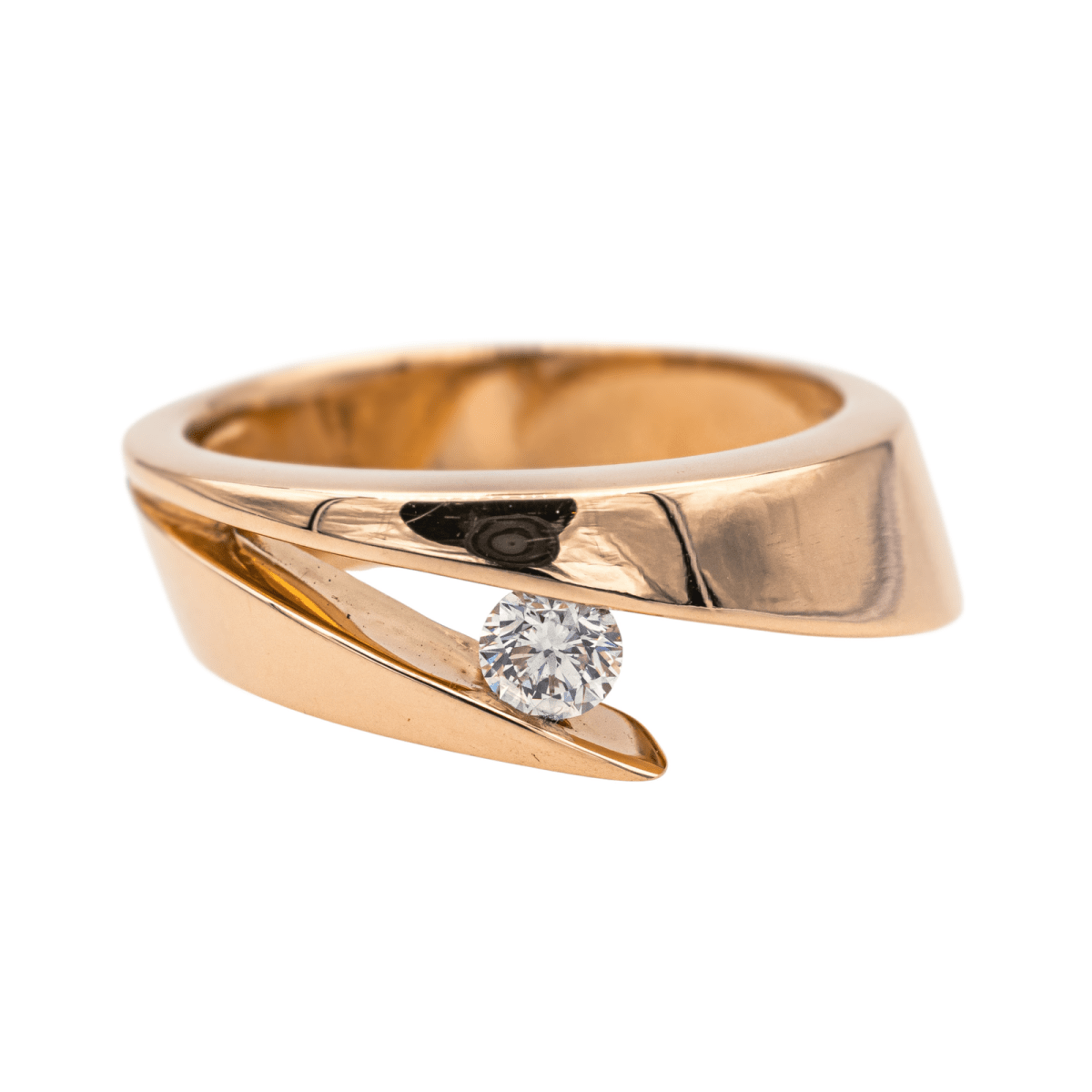 Bague Solitaire GAREL en or rose et diamant - Castafiore