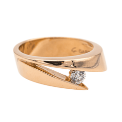 Bague Solitaire GAREL en or rose et diamant - Castafiore