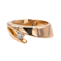 Bague Solitaire GAREL en or rose et diamant - Castafiore