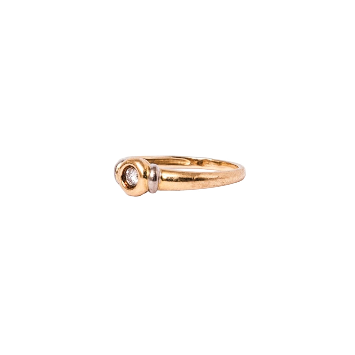 Bague Solitaire GAY FRERES en or jaune, or blanc et diamants - Castafiore