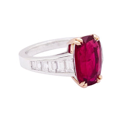 Bague Solitaire MANALYS en or blanc, or jaune, rubis et diamants - Castafiore