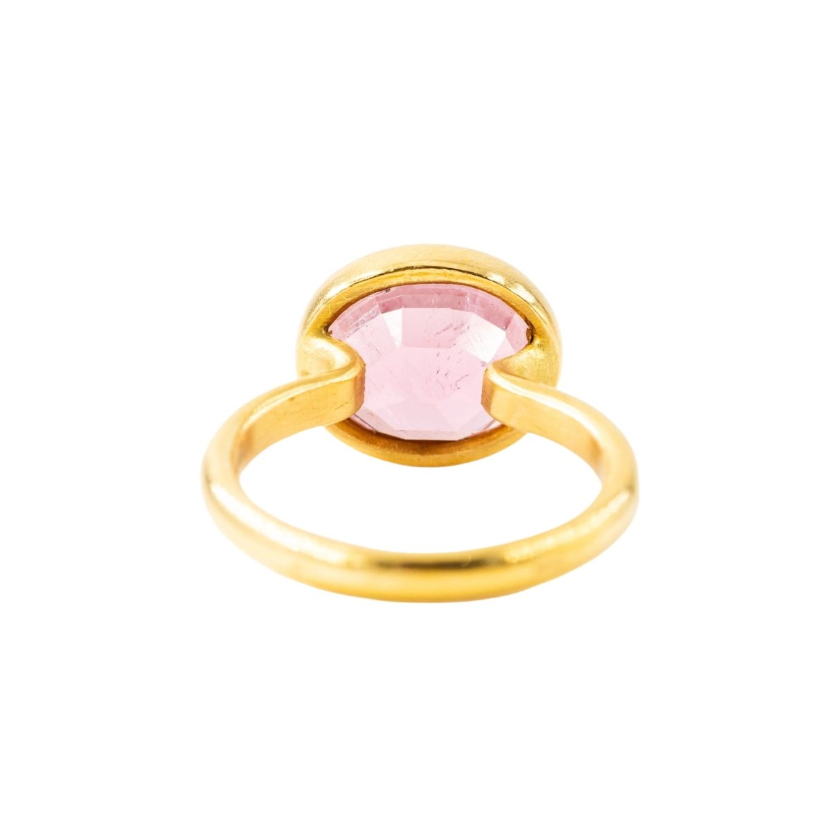 Bague Solitaire MARIE-HÉLÈNE DE TAILLAC "Princesse" en or jaune et tourmaline rose - Castafiore