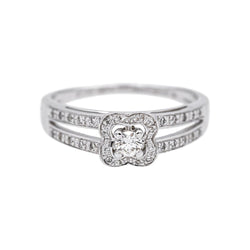 Bague Solitaire MAUBOUSSIN "Chance d'amour" en or blanc et diamants - Castafiore