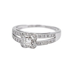 Bague Solitaire MAUBOUSSIN "Chance d'amour" en or blanc et diamants - Castafiore
