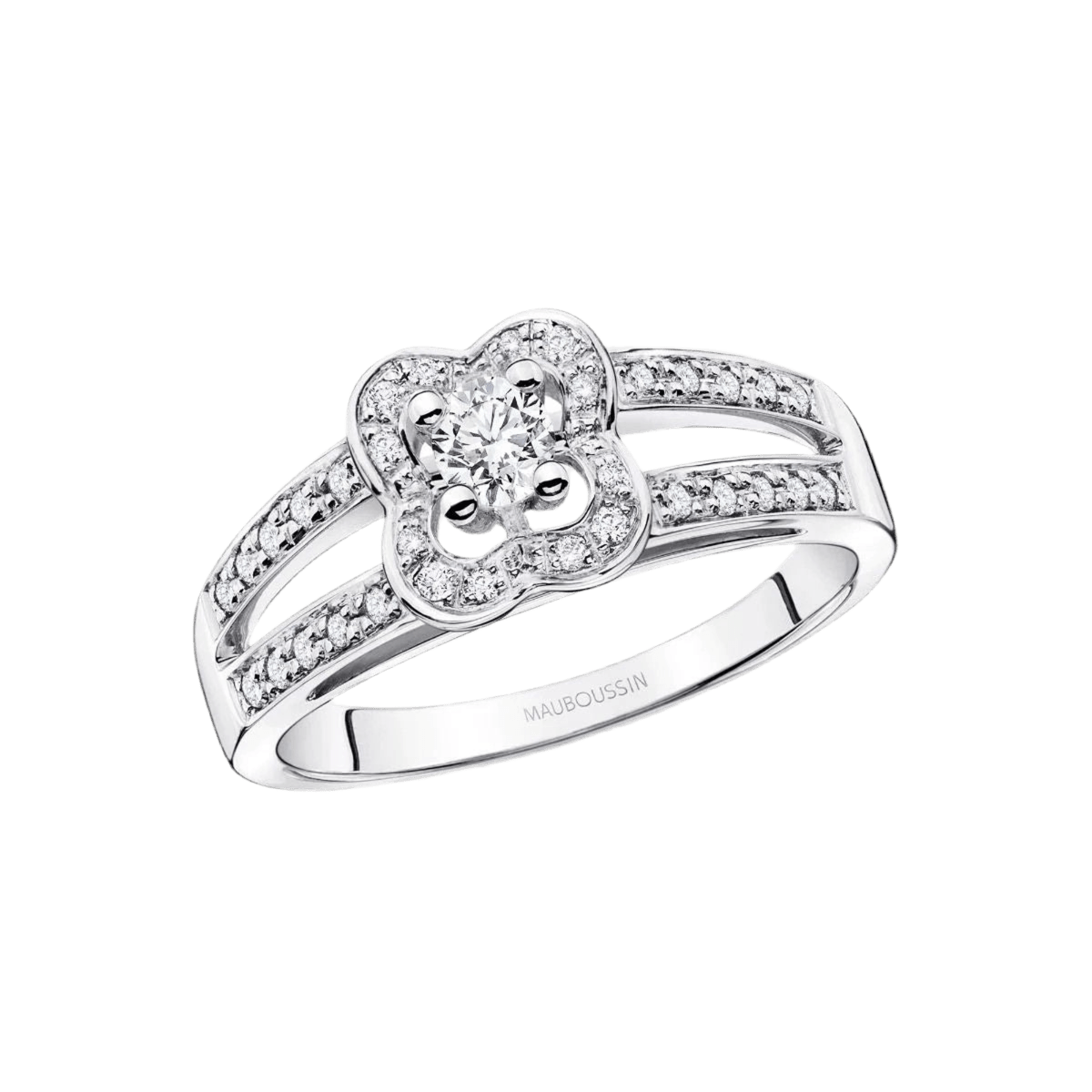 Bague Solitaire MAUBOUSSIN en or blanc et diamants - Castafiore